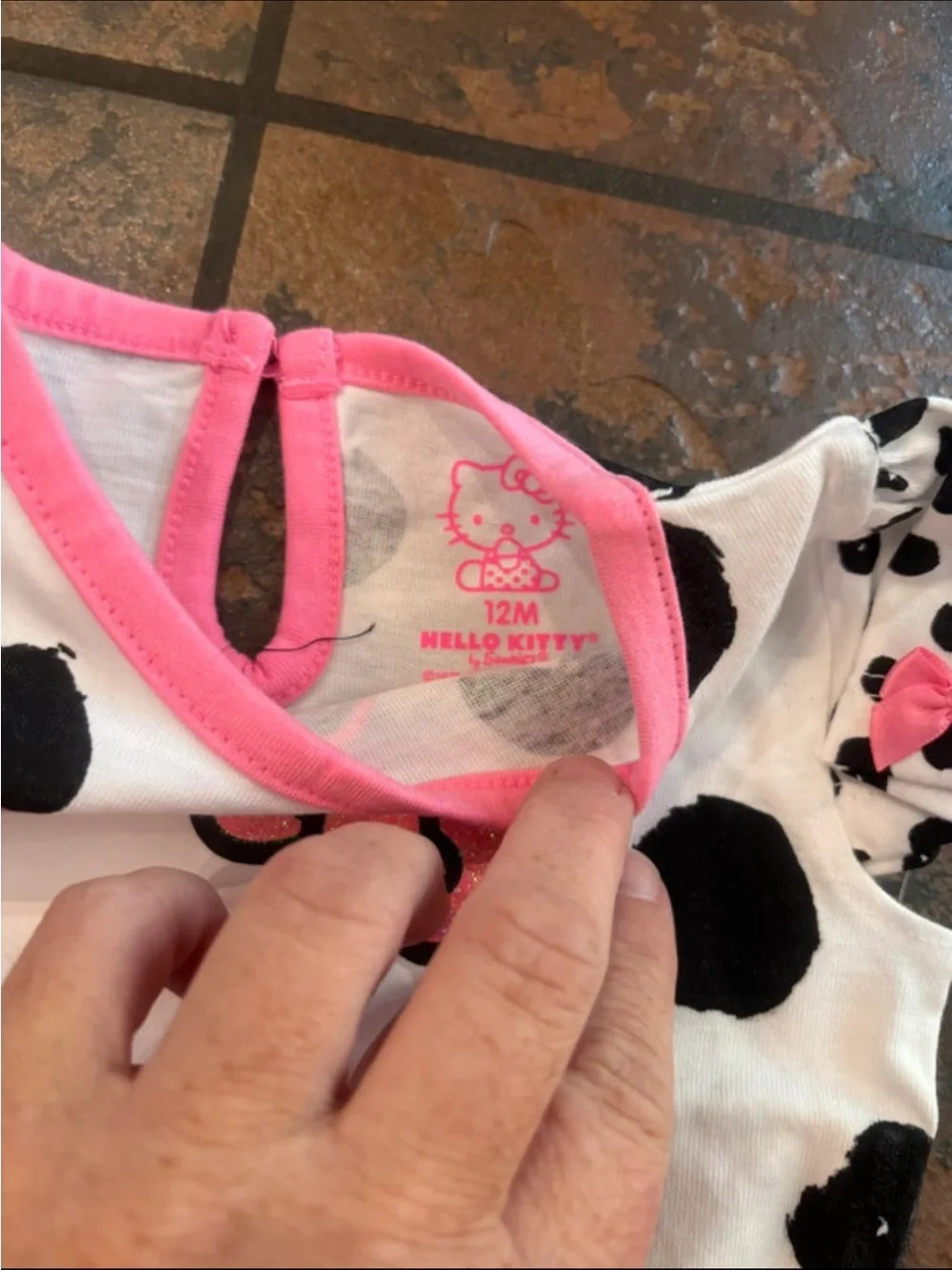 🐝Hello Kitty White, Black & Pink Polka Dot outfit